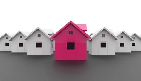 Houses concept rendered colored Stock Illustration
