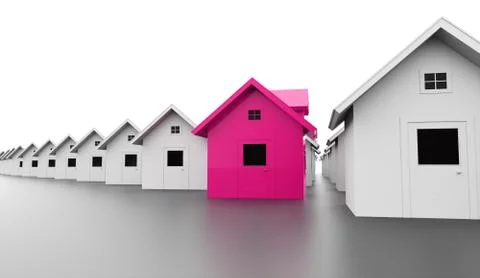 Houses concept rendered colored Stock Illustration