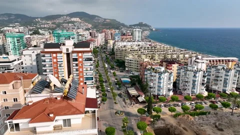 Houses construction process. Construction of a residential complex Stock Footage 223679424
