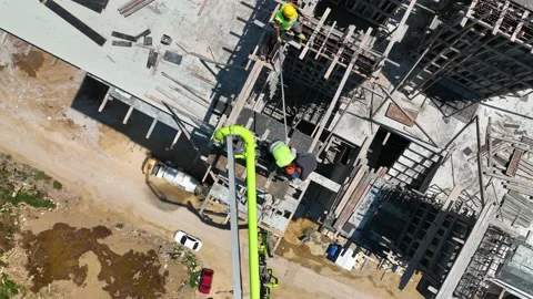 Houses construction process. Construction of a residential complex Stock Footage 223686946