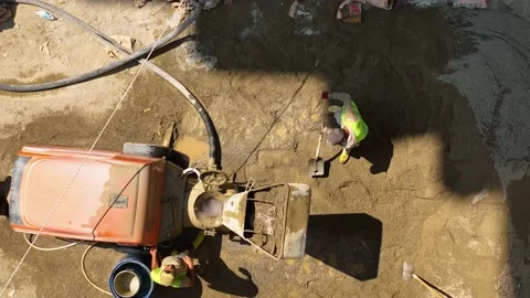 Houses construction process. Construction of a residential complex Stock Footage 223688729