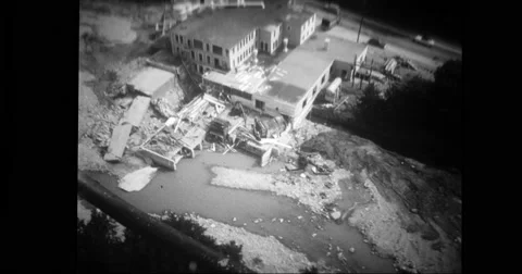 Houses destroyed during flood Stock Footage 43399870