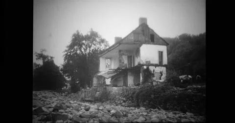 Houses destroyed during floods Stock Footage 43394113