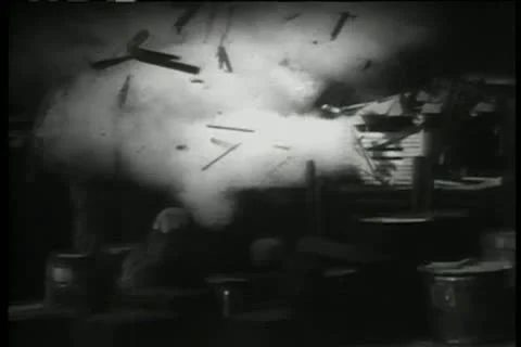 Houses exploding during military invasion Stock Footage 11356622