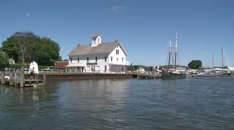 Houses on the harbor (2 of 4) Stock Footage 16774467