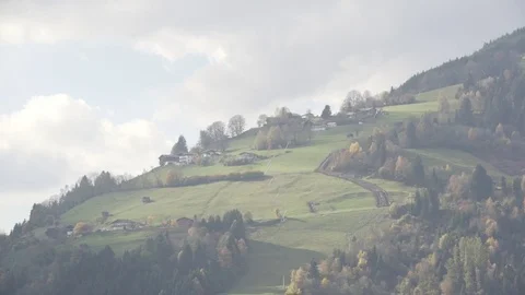 Houses on a hill in Austria Video stock 80375562