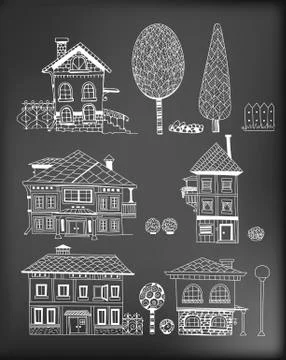 Houses Illustrazione stock