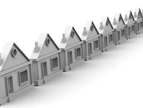 Houses lined up in rows Stock-Illustration