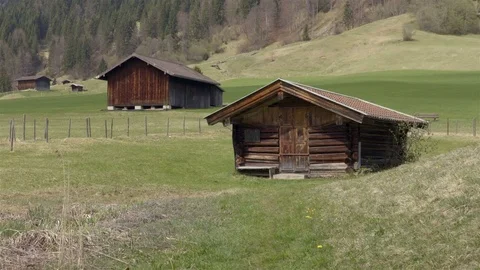 Houses in the mountains Stock Footage 74660803