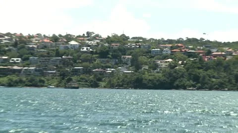 Houses at the ocean Stock Footage 11164783