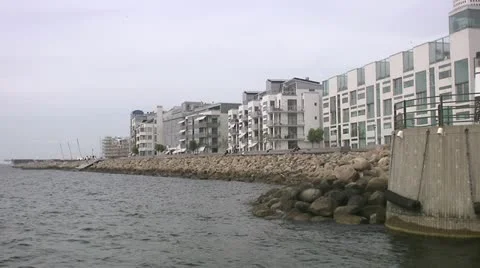 Houses by the ocean Stock Footage 11287406