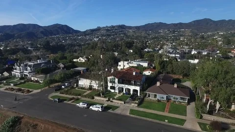 Houses in the Pacific Palisades Stock Footage 88785553