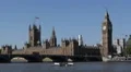 Houses Of Parliament Old Buildings Palace London Elizabeth Clock Tower Blue Sky HD Footage