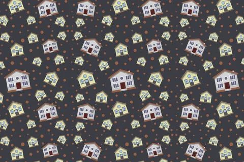 Houses pattern on background Stock Illustration