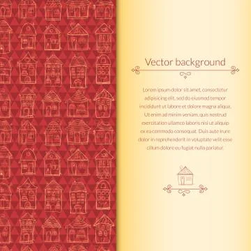 Houses pattern for template card Stock Illustration