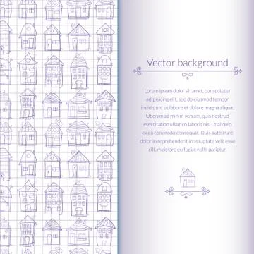 Houses pattern for template card Ilustración de archivo
