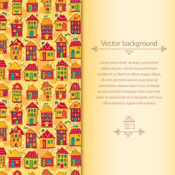 Houses pattern for template card Stock Illustration