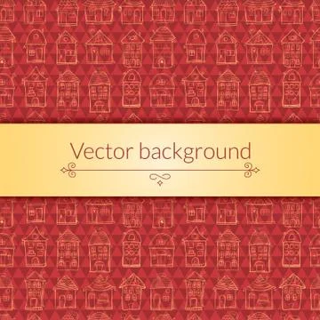 Houses pattern for template card Stock Illustration