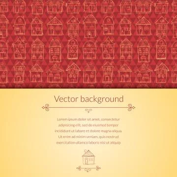Houses pattern for template card Stock Illustration
