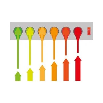 Houses plug to socket. Energy efficiency concept. Stock Illustration