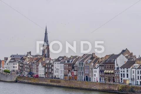 Houses on the quai Stock Photos