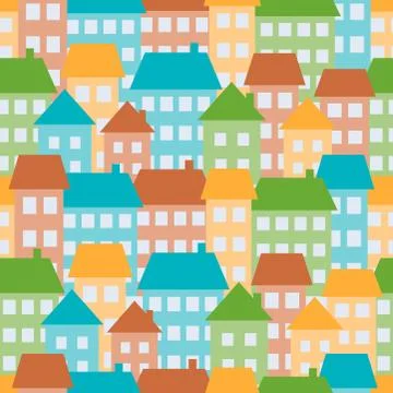 Houses seamless pattern Stock Illustration