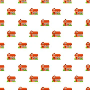Houses seamless pattern representing real estate and neighborhood Stock Illustration