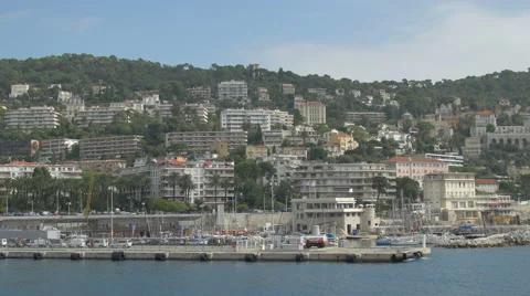 Houses on the seaside of Nice Stock Footage 61068971