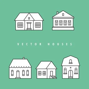 Houses set. Isolated elements for design Stock Illustration