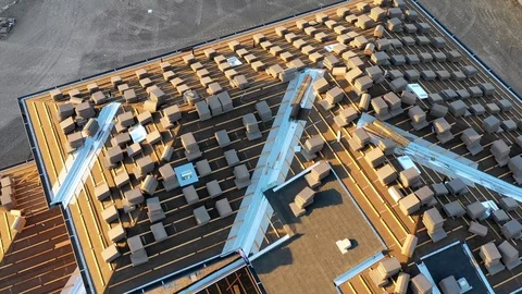 Houses under construction from above Stock Footage 113322087