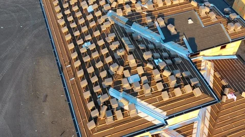 Houses under construction from above Stock Footage 113322097