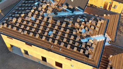 Houses under construction from above Stock Footage 113322131