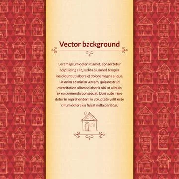 Houses vector background with pace for text Stock Illustration