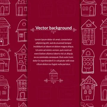 Houses vector background with pace for text Stock Illustration