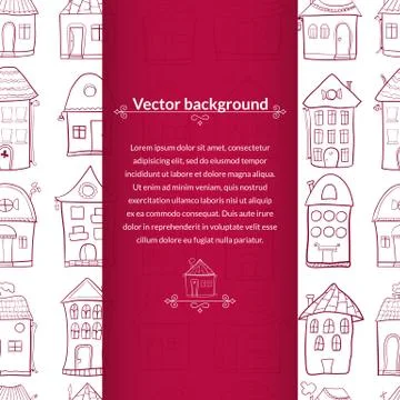 Houses vector background with pace for text Stock Illustration
