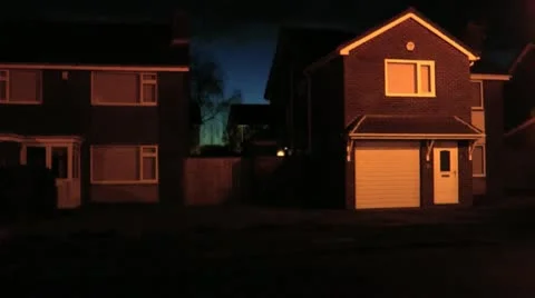 Houses on a winter evening 動画素材 14820087