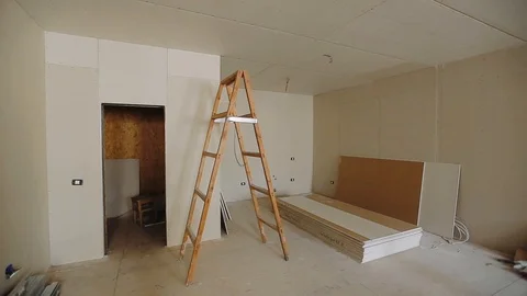 Housewarming: working process in the room Stock Footage 105135029