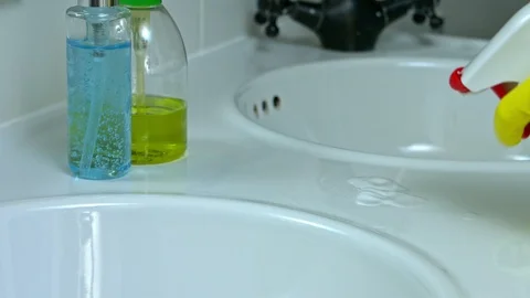Housework - cleaning sink Stock Footage 119688008