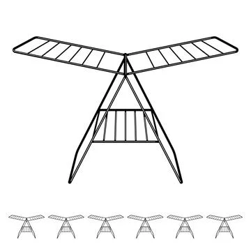 Housework clothes drying rack cartoon vector graphic Stock Illustration