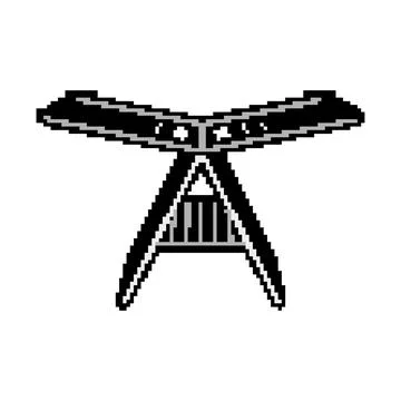 Housework clothes drying rack pixel art vector illustration Stock Illustration