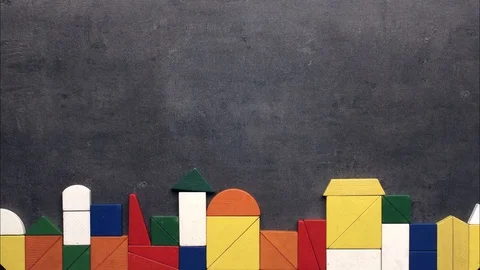 Housing and city development, architecture background - stop motion animation Stock Footage 73277500