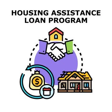 Housing assistance loan program financial aid concept Stock Illustration