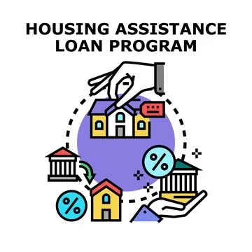 Housing assistance loan program for property financing 库存插图