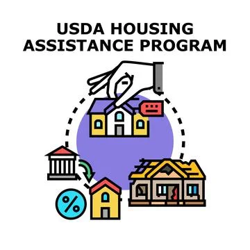 Housing assistance program offering financial support for homes 스톡 일러스트