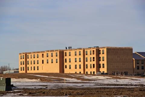 Housing  Construction -large multi unit w no roof Stock Photos