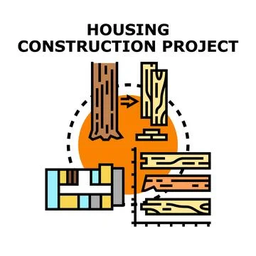 Housing construction project planning and development concept Illustrazione stock