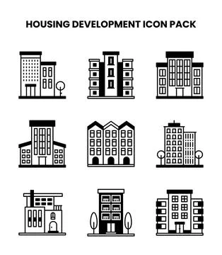 Housing Development DuoTone Design Icons Pack Ilustración de archivo