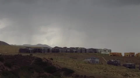 Housing Development, Stormy Sky, Pan Right Video stock 255000185