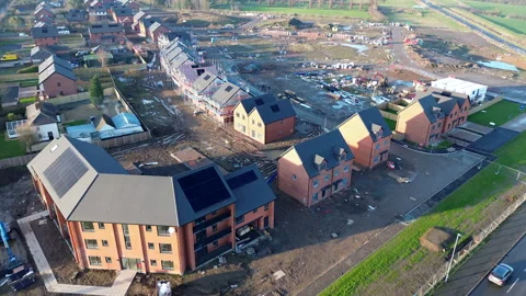 Housing development under construction Video stock 300051168