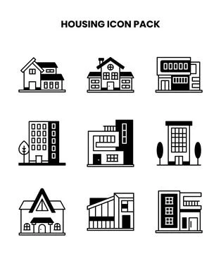 Housing DuoTone Bundle Icons Pack イラスト素材